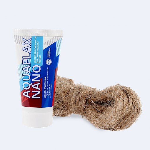 Набор для уплотнения резьбы лен (РФ) 15гр+паста 30гр Aquaflax Nano 04050